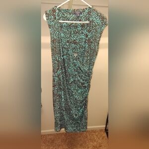 Chaps Floral Blue and Brown Women's Dress